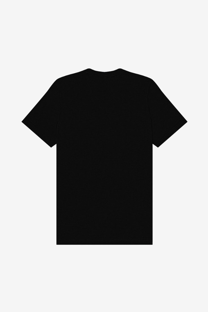 Back flat lay — B64 unisex CVC crew neck tee