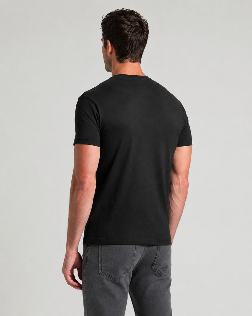 Back view — B64 unisex CVC crew neck tee